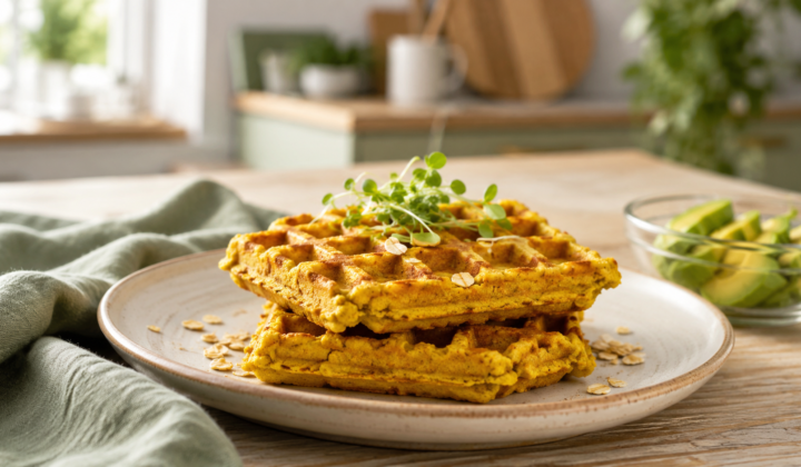 Waffle de Aveia Salgado: Receita Proteica para Resistência à Insulina na Menopausa