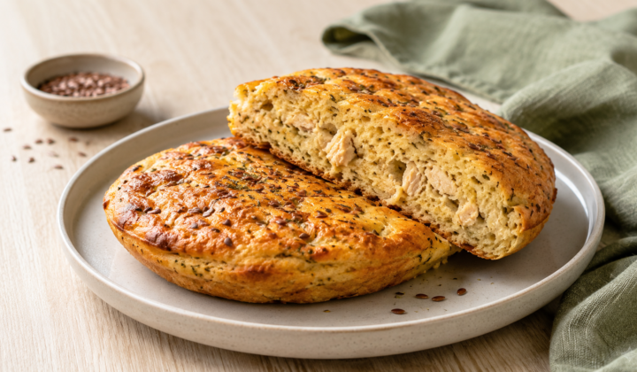 Pão de Frango com Linhaça: Café da Manhã Proteico para Menopausa